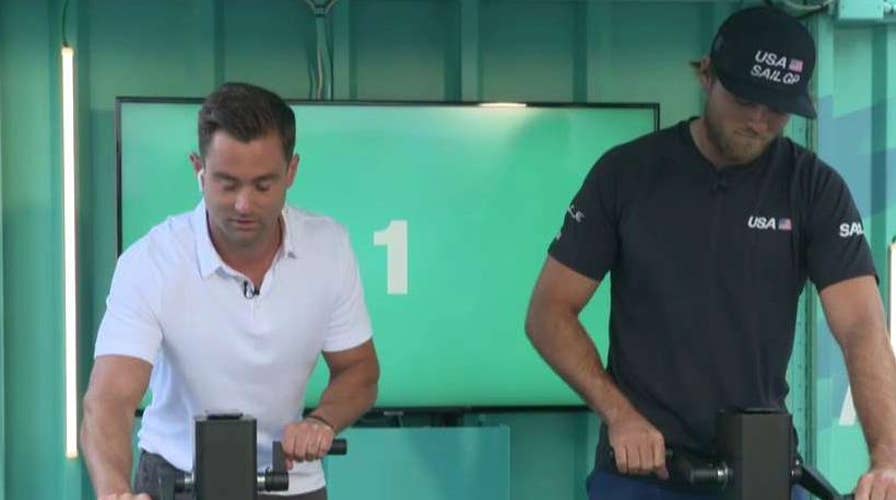 Adam competes against Team USA in a sailing drill!