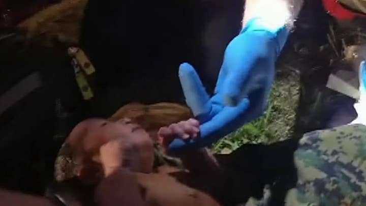 Raw video: Police find newborn baby in plastic bag