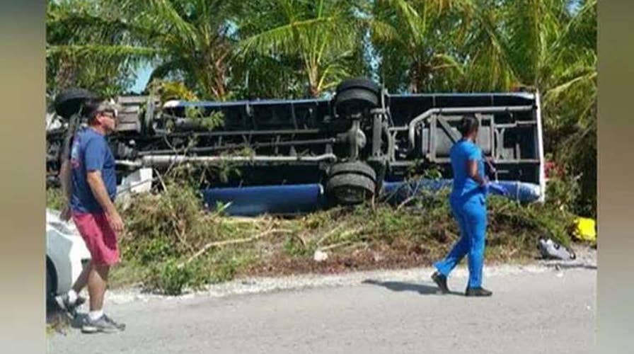 Tour bus flips over in Bahamas, injured passengers airlifted to Florida hospital