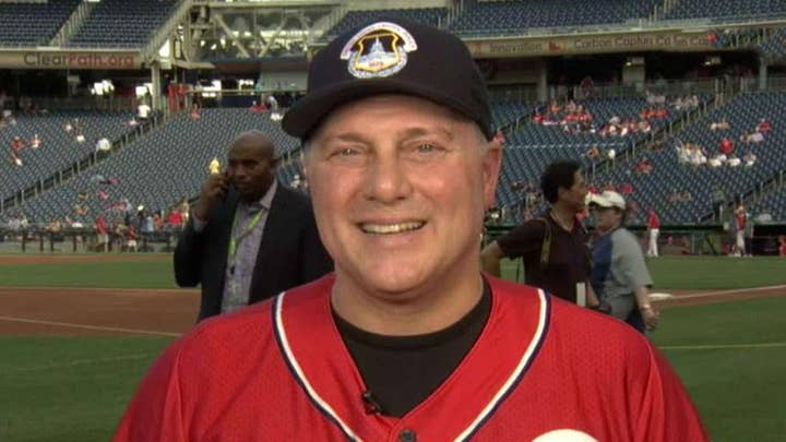 Rep. Scalise gets ready for Congressional Baseball Game on 2nd anniversary of shooting