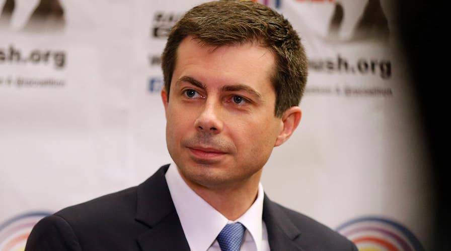 Democratic presidential candidate Pete Buttigieg addresses Rainbow Push Convention