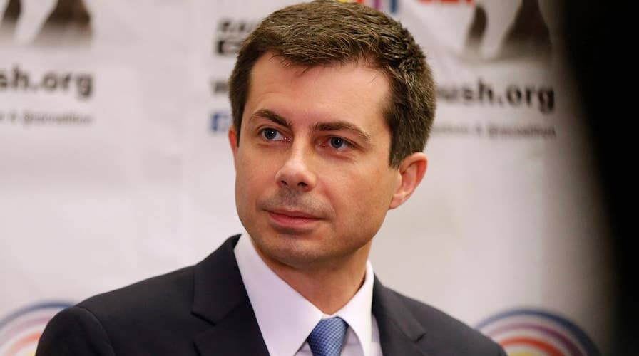 Democratic presidential candidate Pete Buttigieg addresses Rainbow Push Convention