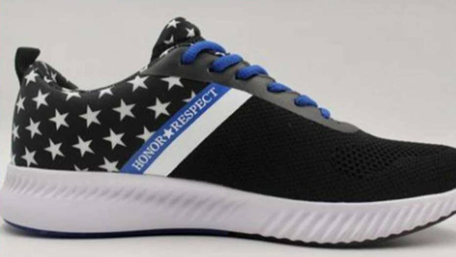 Image result for Iowa Officer Designs 'Honor And Respectâ Sneaker After Nike Pulled âBetsy Ross Flagâ Air Max 1 Over Colin Kaepernick Comments