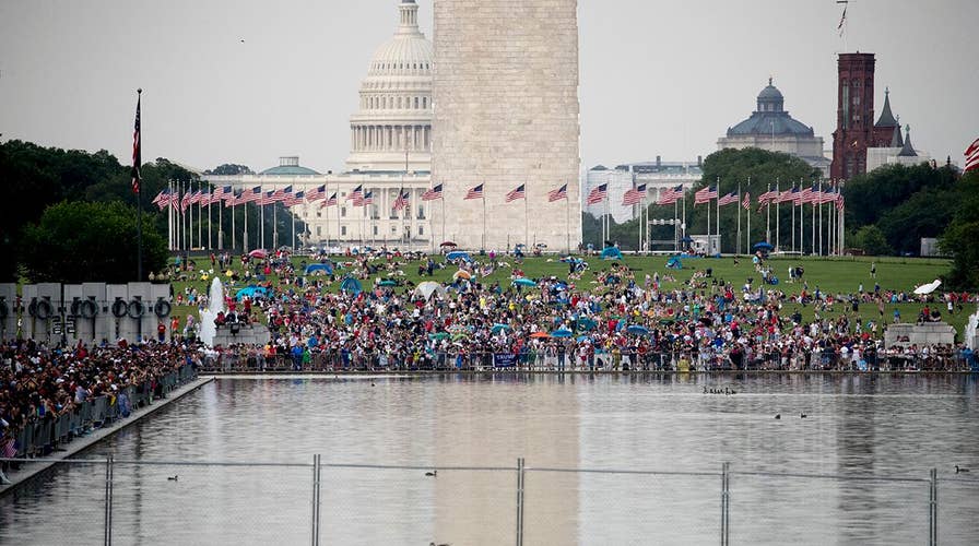 Spectators gather in nation's capital for Fourth of July parade, presidential address and fireworks