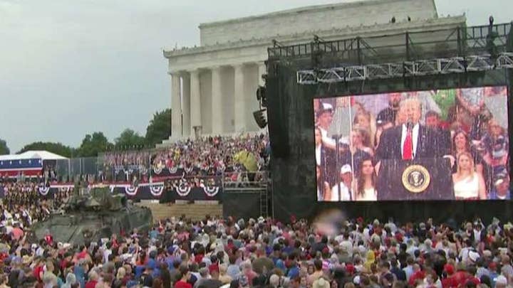 Trump praises military service members during Fourth of July address