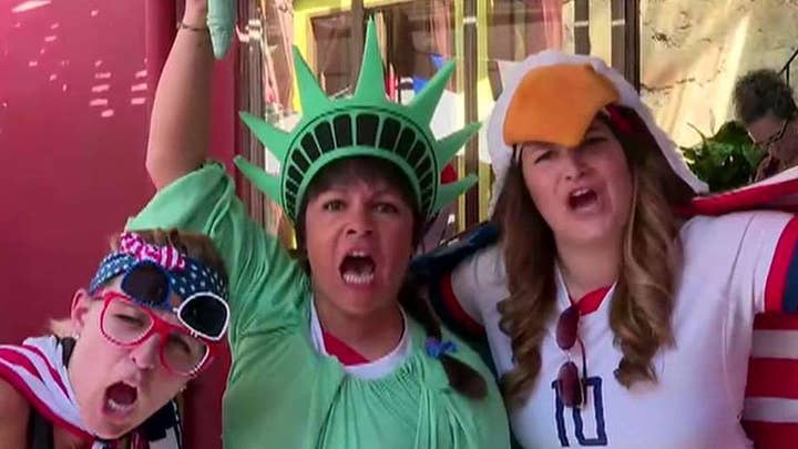 Fans cheer on US women's soccer team in World Cup final