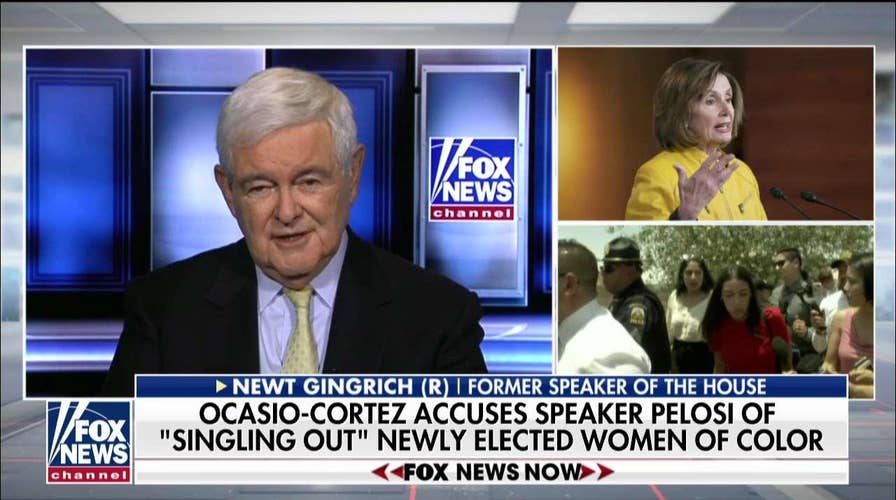 Gingrich on Nancy Pelosi's feud with Ocasio-Cortez, other freshmen Dems