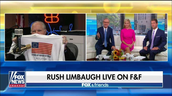 Rush Limbaugh unveils new Betsy Ross flag shirt to support troops, police