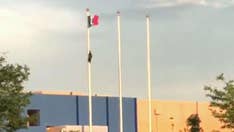 Anti-ICE protesters pull down American flag, raise Mexico flag, vandalize 'Blue Lives Matter' flag