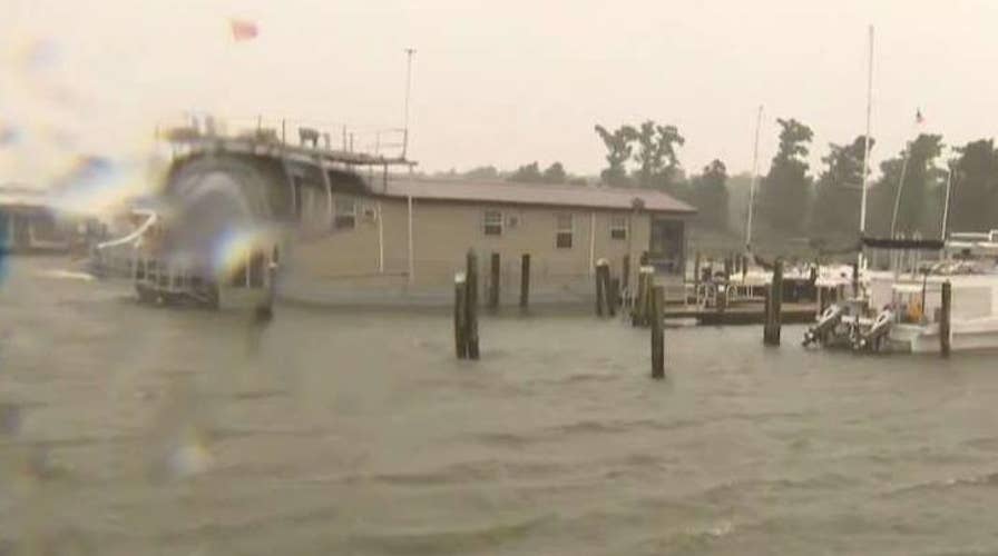 Rain and wind picks up as Tropical Storm Barry begins to make landfall
