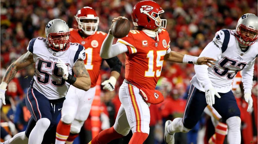 KC Chiefs' Patrick Mahomes launches football out of stadium