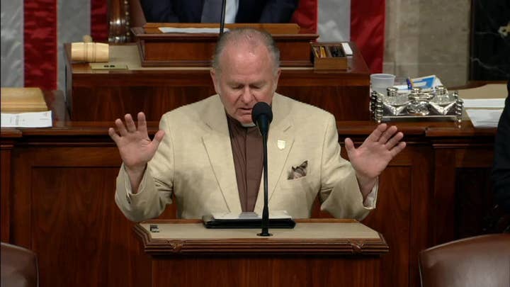In opening prayer House Chaplain Pat Conroy casts out 'all spirits of darkness from this chamber'
