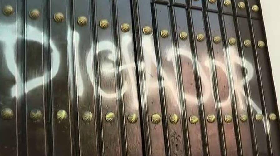 San Juan Bautista Cathedral defaced with graffiti amid political protests