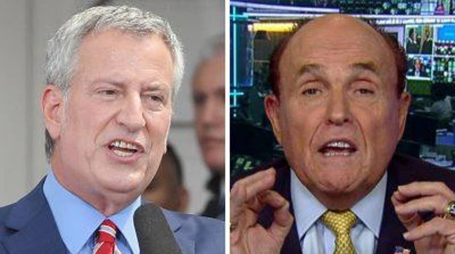 Rudy Giuliani blasts de Blasio after cops hit with water buckets