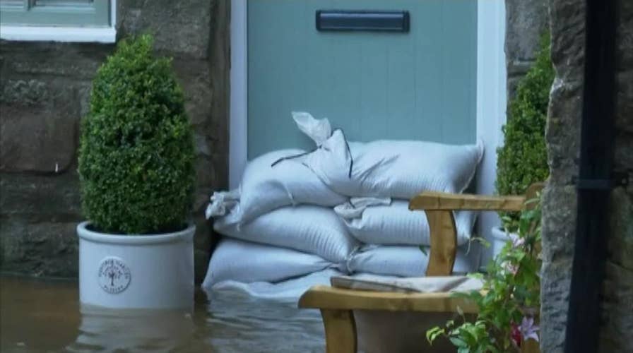 Raw video: Flash floods hit parts of north England