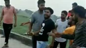 Raw video: Man cuts birthday cake with handgun