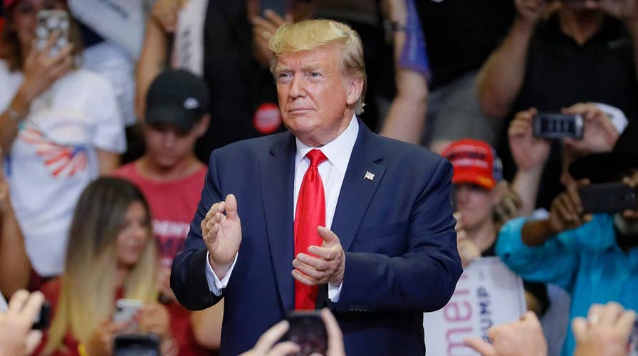 President Trump addresses supporters at campaign rally in Ohio