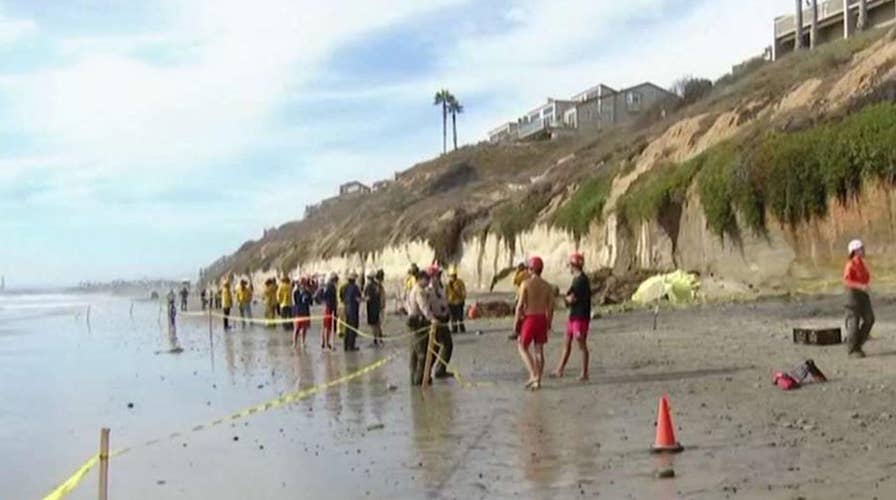 Authorities fear secondary collapse following deadly cliff collapse at California beach