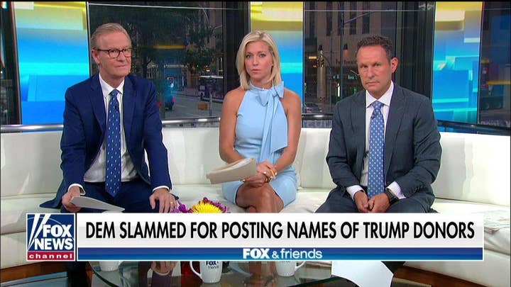 'Fox &amp; Friends' slams Texas Dem for posting names of Trump donors: 'Totally out of bounds'