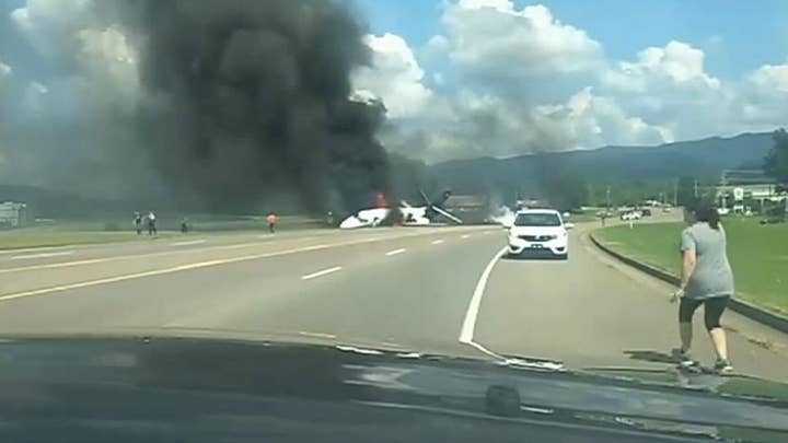 Raw video: Nascar star Dale Earnhardt Jr.'s private plane crashes near Virginia highway