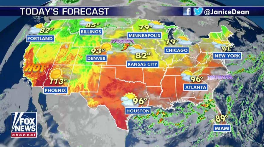 National forecast for Thursday, August 15