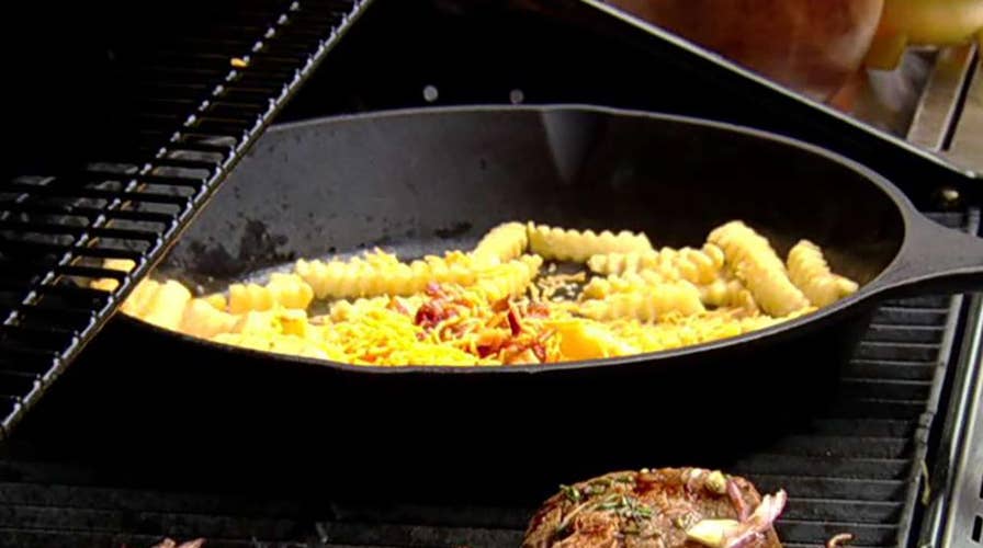 Steve Doocy grills up steaks with fully loaded cheese fries