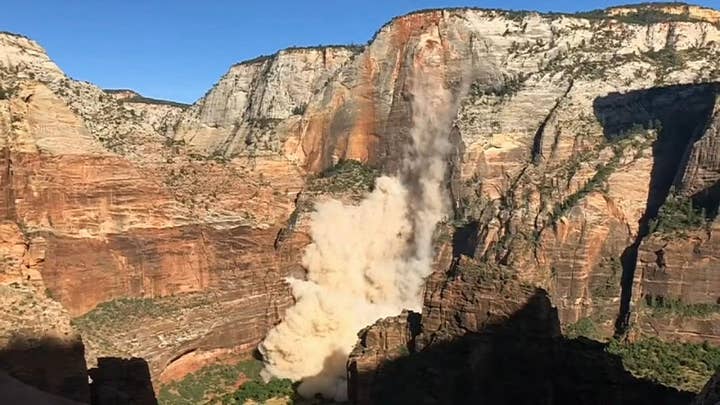 Hiker captures massive rockfall in Zion National Park
