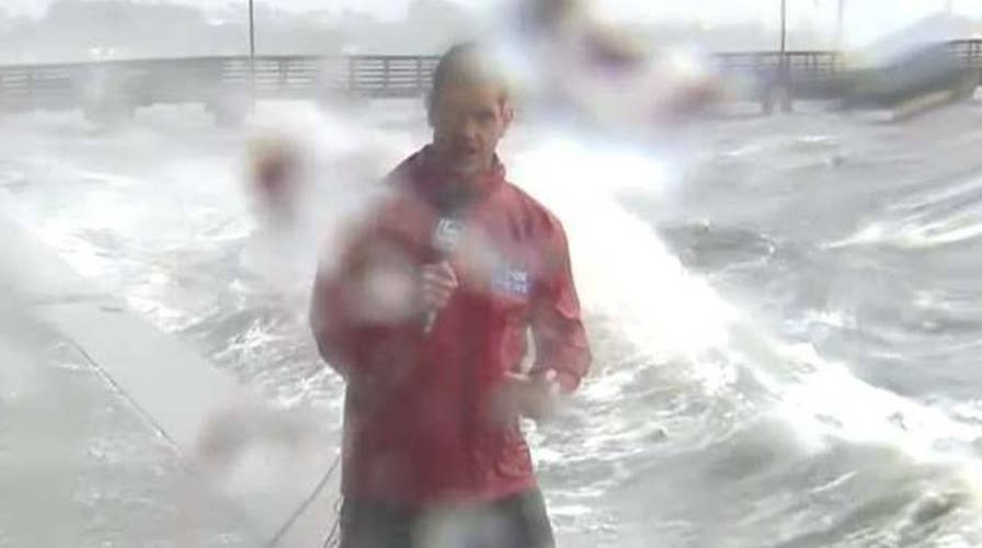 Hurricane Dorian's outer bands pound sea wall in Port. St. Lucie, Florida