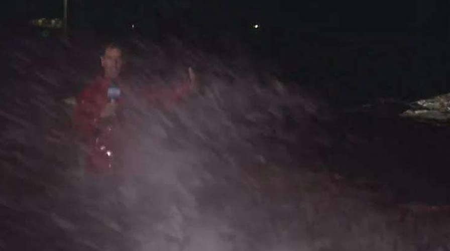 Waves, wind pound Port St. Lucie sea wall in Florida