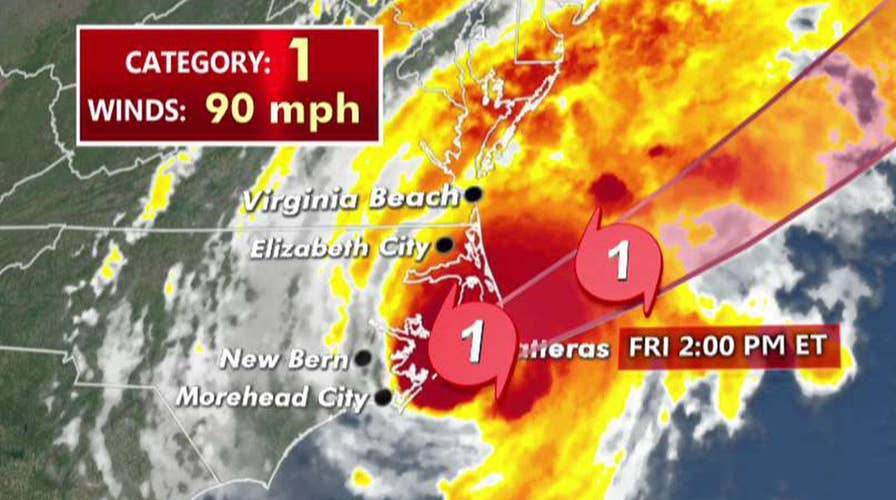 Hurricane Dorian's eye moves over Hatteras, North Carolina