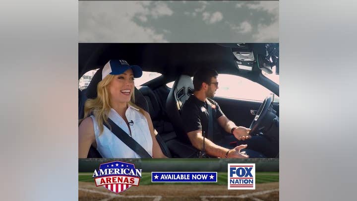 Behind the scenes: Fox Nation's Abby Hornacek spotted at Talledega with 'Elvis twins'