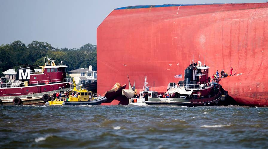 A closer look at the cargo ship that overturned off the coast of Georgia