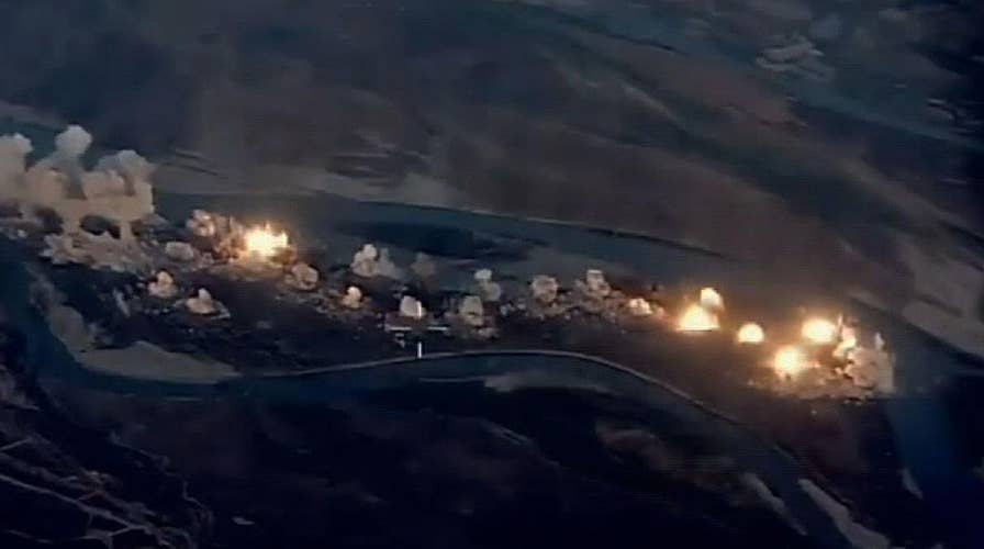 Video shows US jets conducting airstrike on island held by ISIS in Iraq
