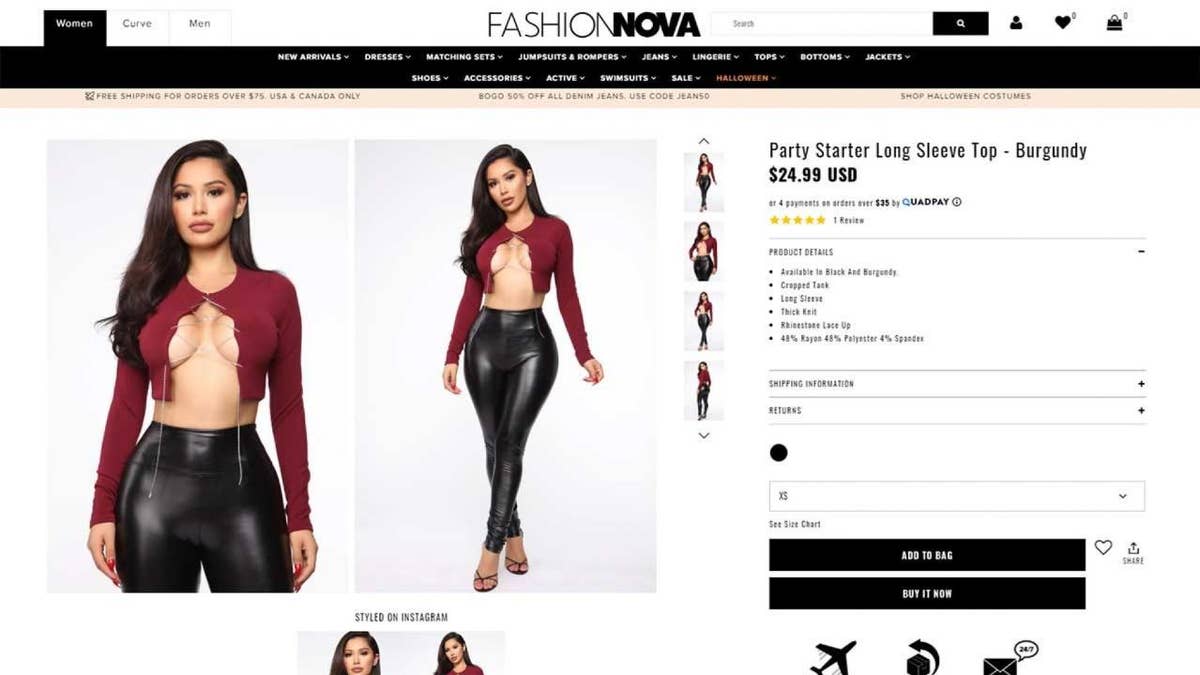 Fashion Nova s revealing lace up top causes confusion Is she wearing it backwards