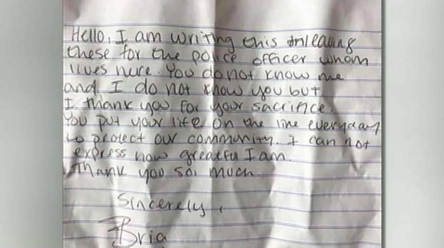 Odessa police officer finds note and flowers on his patrol car thanking him for his service