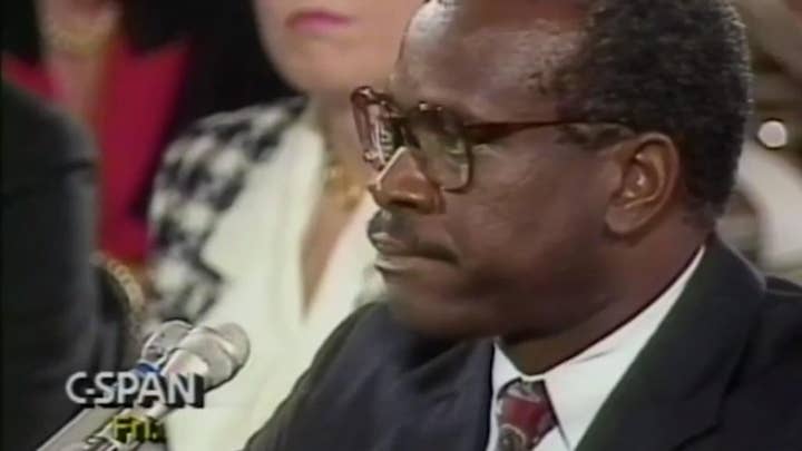 Clarence Thomas defends himself in public testimony