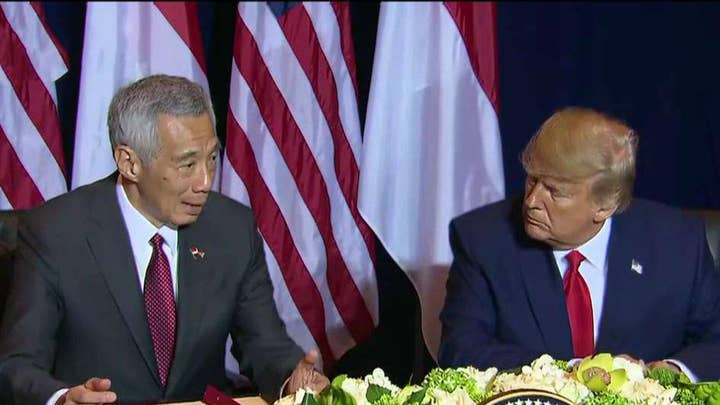 President Trump holds bilateral press conference with the President of Singapore-FBN