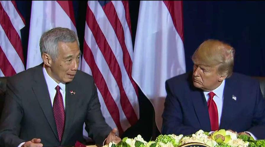 President Trump holds bilateral press conference with the President of Singapore-FBN