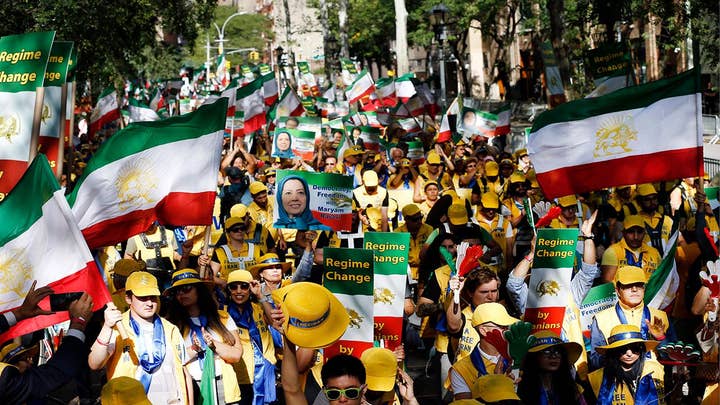 Iran protesters at U.N. praise Trump, demand regime change