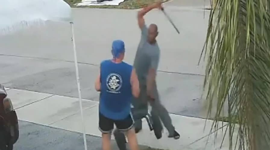 Florida man arrested after video shows him allegedly attacking other man with a samurai sword