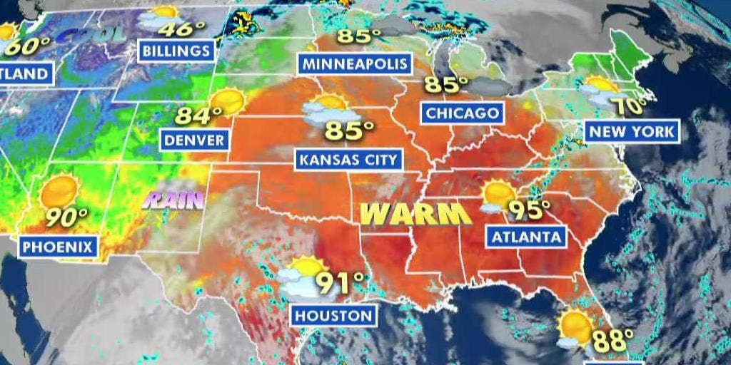 National forecast for Monday, September 30 Temperatures across the