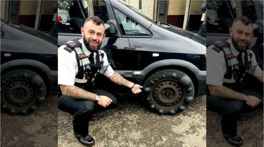 Bizarre bubbly tire prompts cops to pull this driver over