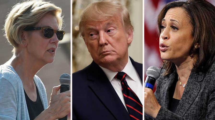 Warren disagrees with Harris, says Trump should not be banned from Twitter