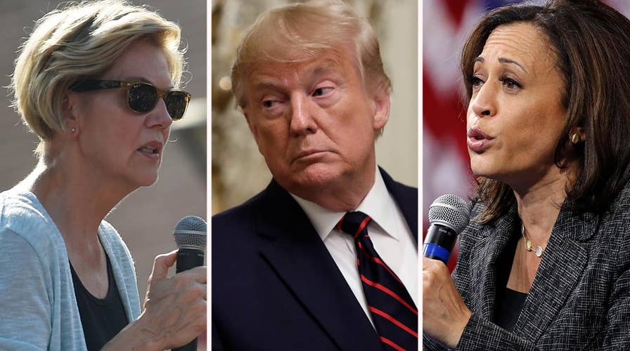 Warren disagrees with Harris, says Trump should not be banned from Twitter