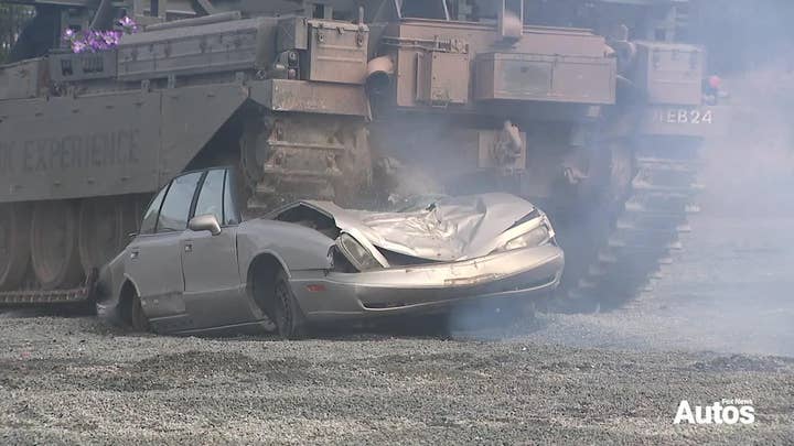 Here's how to crush a car with a tank