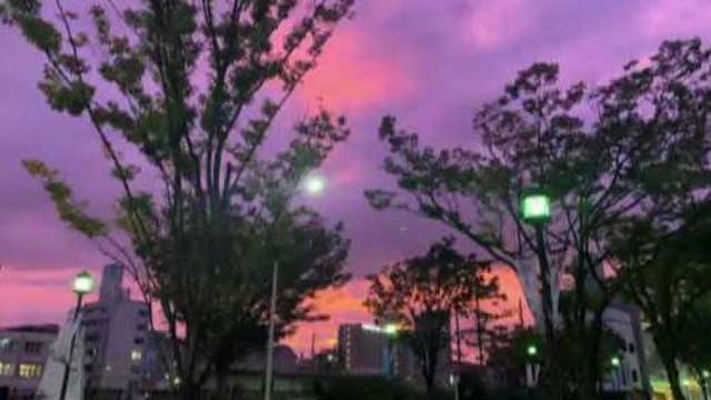 Purple sky warns of dangerous typhoon in Japan