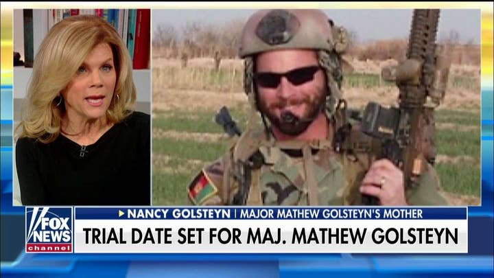 Former Green Beret Mathew Golsteyn's mother discusses his upcoming trial date after a motion hearing on Monday, pleads with President Trump to take action