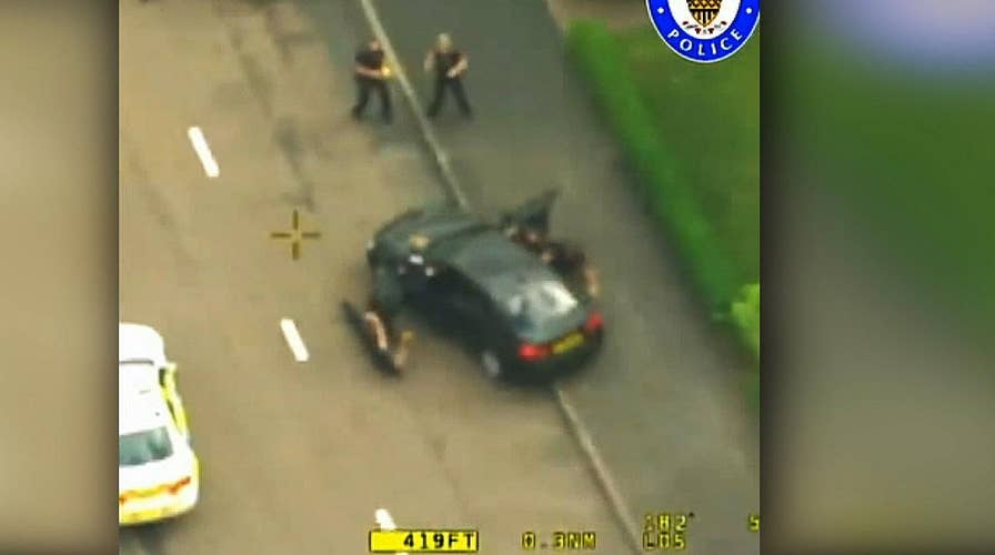 Police in UK release footage from dramatic chase of hijacked police vehicle