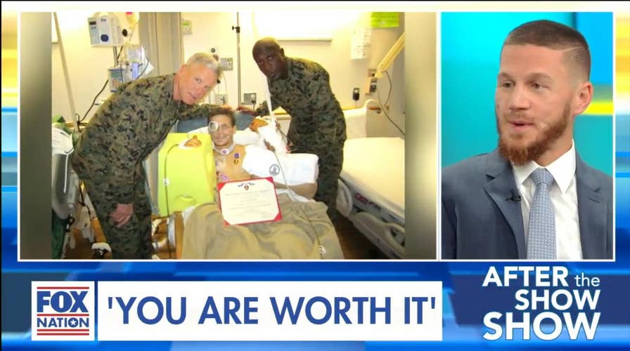 U.S. Marine who sustained critical injuries after jumping on grenade has message for Americans: “You are worth it”