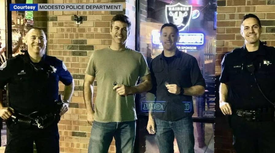 Bar patrons hailed heroes for wrestling an alleged armed robber to the ground in California